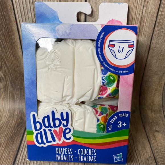 Hasbro Baby Alive Refill Diapers 6 Pack New - Picture 1 of 6